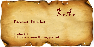 Kocsa Anita névjegykártya